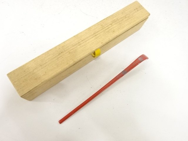 JAPANESE TEA CEREMONY / CHASHAKU SPOON / MAKIE / RED LACQUERY